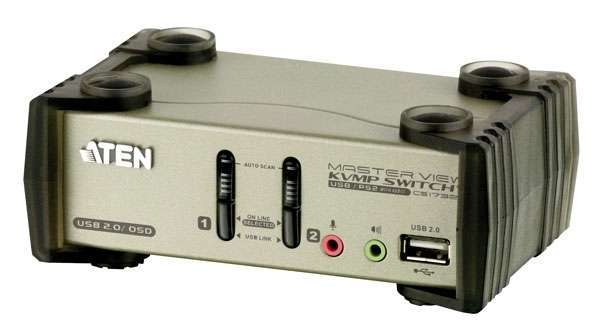 KVM switch 2PC USB + kábelkészlet + audio fotó, illusztráció : CS1732B
