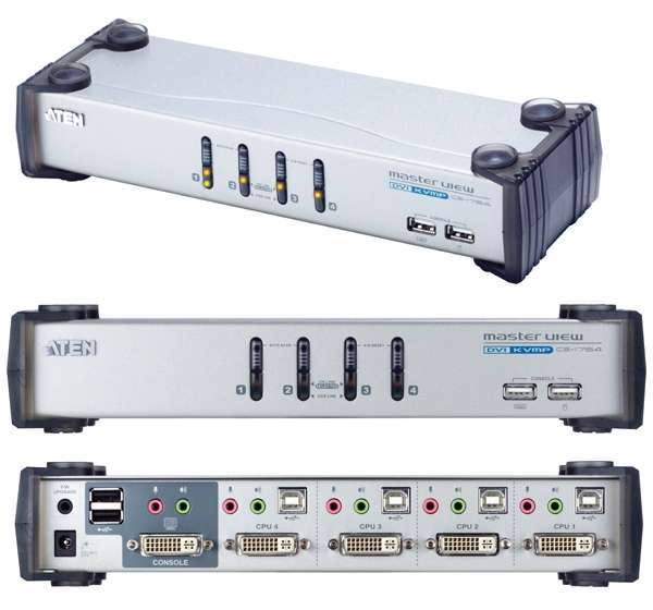 Master View KVM switch USB, DVI + kábelkészlet fotó, illusztráció : CS1764