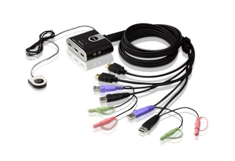 KVM switch 2PC HDMI+audio fotó, illusztráció : CS692