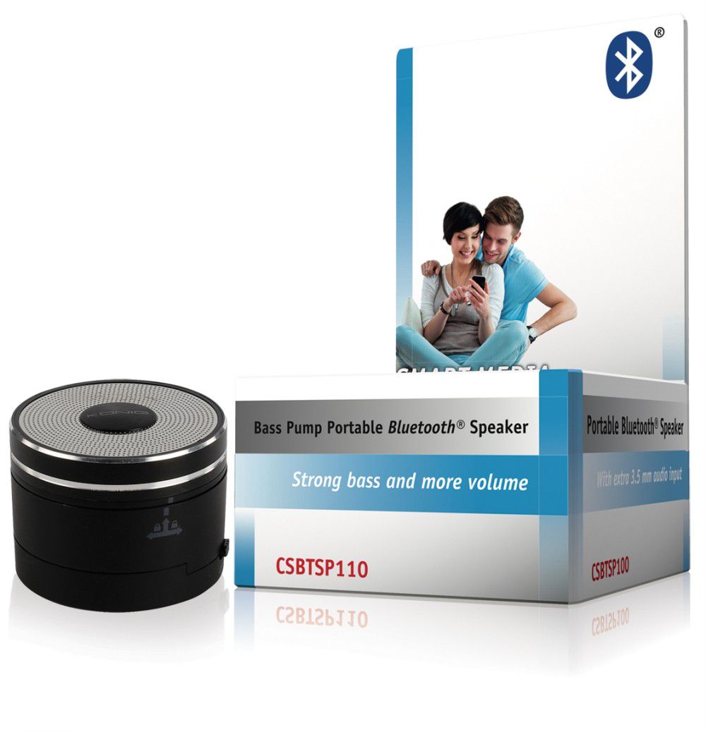 Hordozható Bluetooth hangszóró, fekete fotó, illusztráció : CSBTSP110