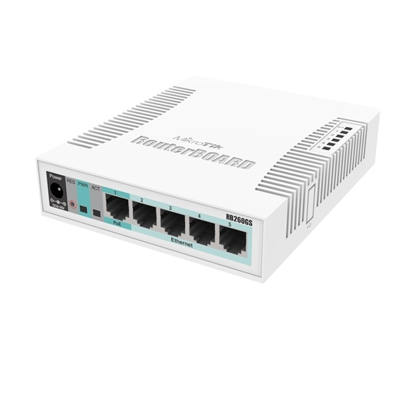 MikroTik RB260GS/CSS106-5G-1S 5port GbE LAN 1port GbE SFP Switch fotó, illusztráció : CSS106-5G-1S