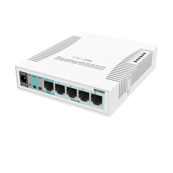 Mikro Tik RB260GS/CSS106-5G-1S 5port GbE LAN 1port GbE SFP Switch fotó, illusztráció : CSS106-5G-1S