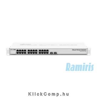 24 port Switch MikroTik CSS326-24G-2S+RM 1U 19  24port GbE LAN 2x 10GbE SFP+ Cl fotó, illusztráció : CSS326-24G-2S-RM