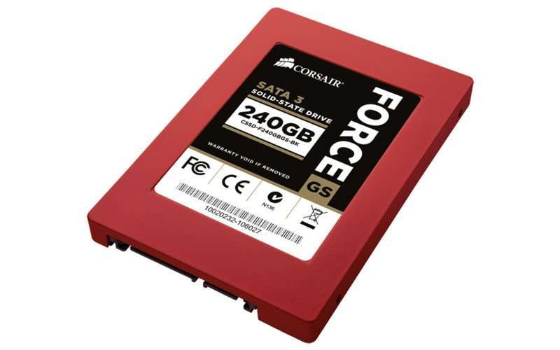 240GB SSD CORSAIR Force Series GS + átalakító fotó, illusztráció : CSSD-F240GBGS-BK