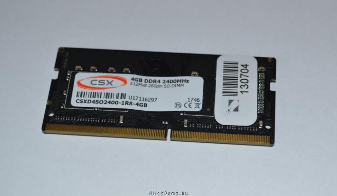 4GB DDR4 notebook memória 2400Mhz 1x4GB CSX Standard fotó, illusztráció : CSXD4SO2400-1R8-4GB