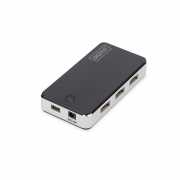 USB Hub 7 port  USB2.0 7x USB A 1x USB mini Fekete-Ezüst aktív DIGITUS DA-70222 fotó