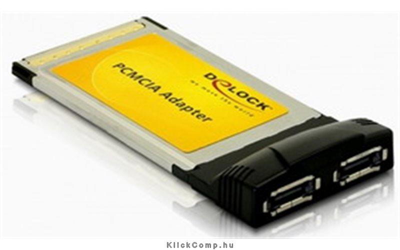 PCMCIA adapter CardBus to 2x eSATA Delock fotó, illusztráció : DELOCK-61618
