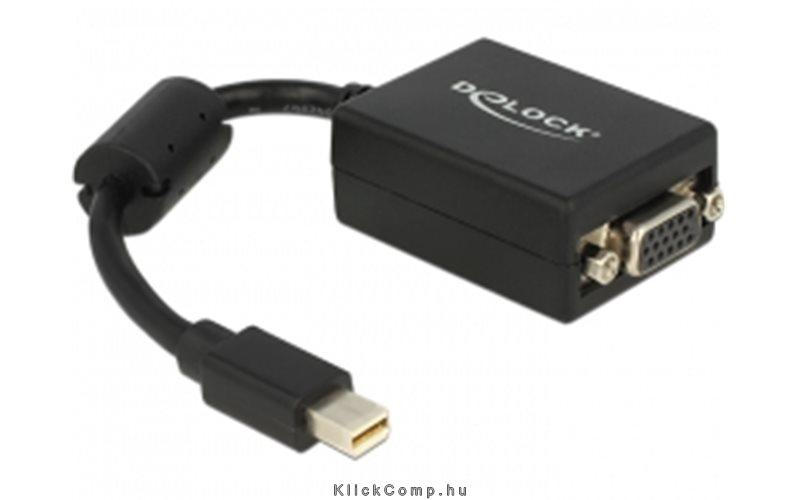adapter mini Displayport > VGA 15 pin anya fekete Delock fotó, illusztráció : DELOCK-65256