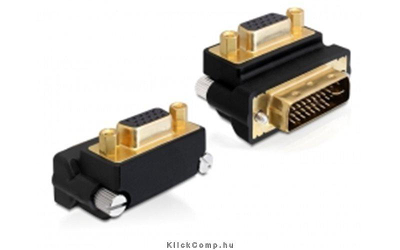 Adapter VGA female > DVI 24+5 pin male 270° angled Delock fotó, illusztráció : DELOCK-65261