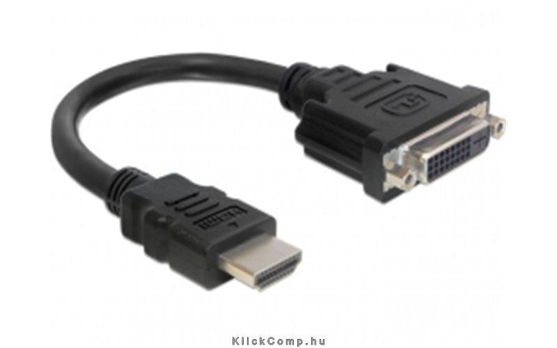 Adapter HDMI male DVI 24+1 female 20 cm Delock fotó, illusztráció : DELOCK-65327