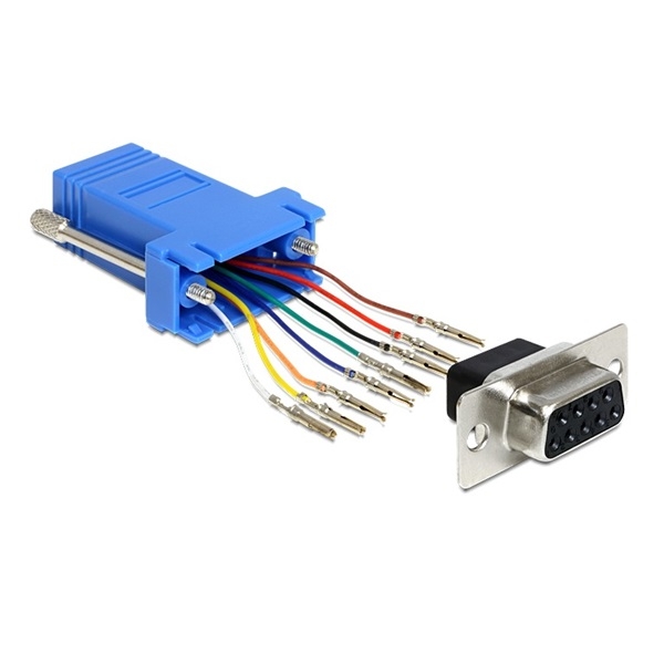 Delock 65430 sub-D 9pin anya-RJ45 anya adapter szerelő készlet - Már nem forgal fotó, illusztráció : DELOCK-65430