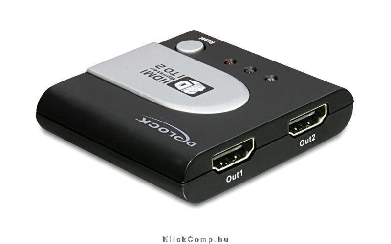 HDMI elosztó High Speed 1 be > 2 ki Delock fotó, illusztráció : DELOCK-87590