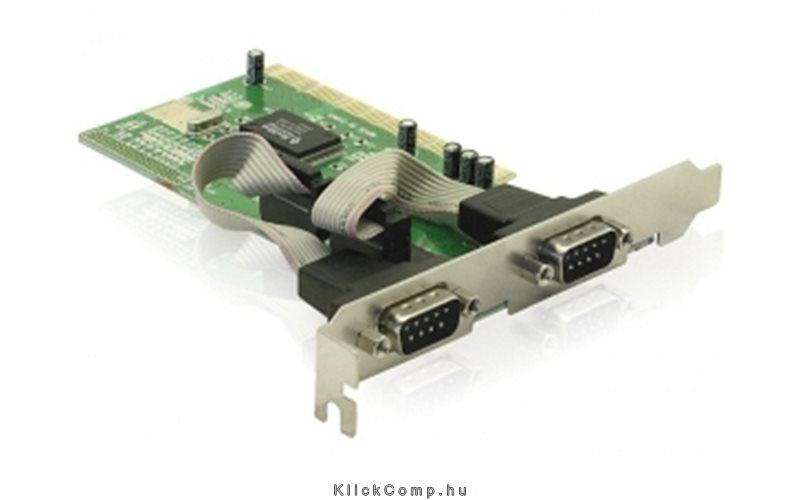 PCI card soros port Delock 2db RS232 serial fotó, illusztráció : DELOCK-89003