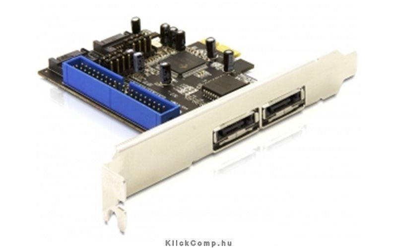 PCI Express controller card 2x SATA, 1x IDE Delock fotó, illusztráció : DELOCK-89143