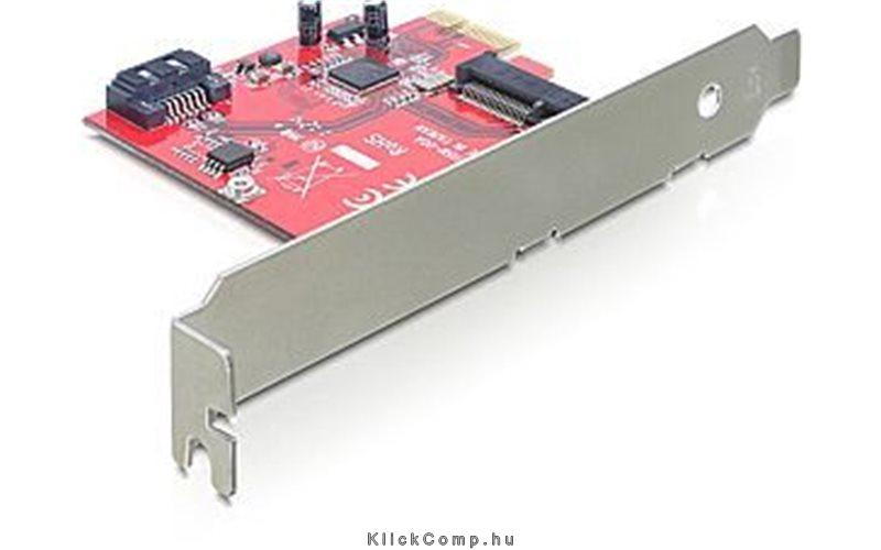 PCI Express Card > Hybrid 1 x internal SATA 6 Gb/s + 1 x internal mSATA Delock fotó, illusztráció : DELOCK-89302