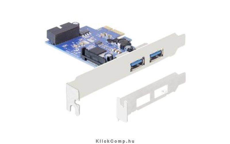 PCI Express USB 2 x external USB3.0 + 1 x internal 19 pin USB3.0 Delock fotó, illusztráció : DELOCK-89315