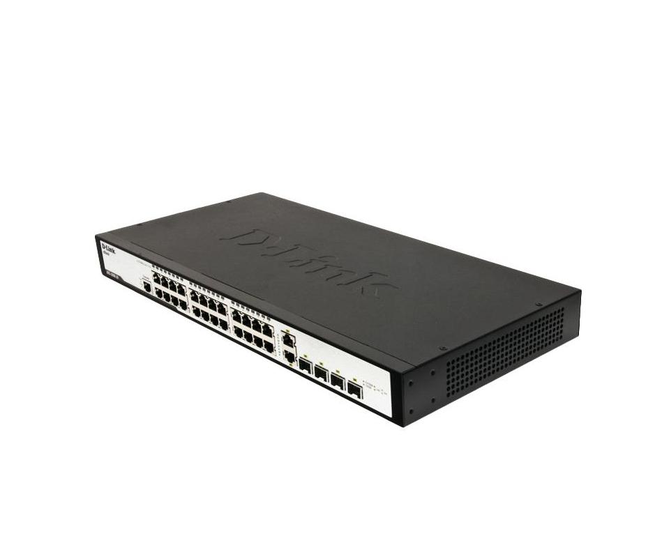 24 port Switch 10/100 Layer 2 Managed Switch + 2x Combo 10/100/1000Base-T/100/1 fotó, illusztráció : DES-3200-28