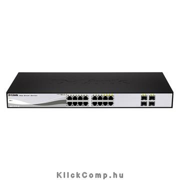 16 port Switch 10/100/1000 Gigabit Smart Switch including 4 Combo 1000BaseT/SFP fotó, illusztráció : DGS-1210-16