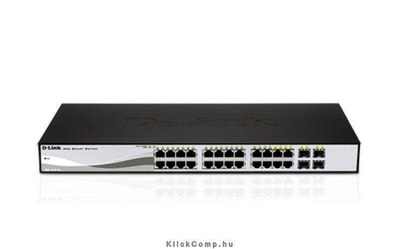 24 port Switch 10/100/1000 Gigabit Smart Switch including 4 Combo 1000BaseT/SFP fotó, illusztráció : DGS-1210-24