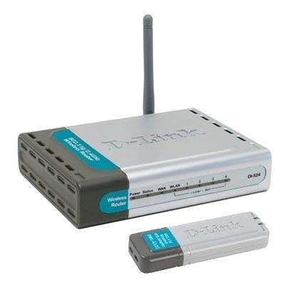 Ethernet  D-Link DI-524 54M WLESS Router&USB adapter DWL-G122 (1 év) - Már nem fotó, illusztráció : DLKDWL-922