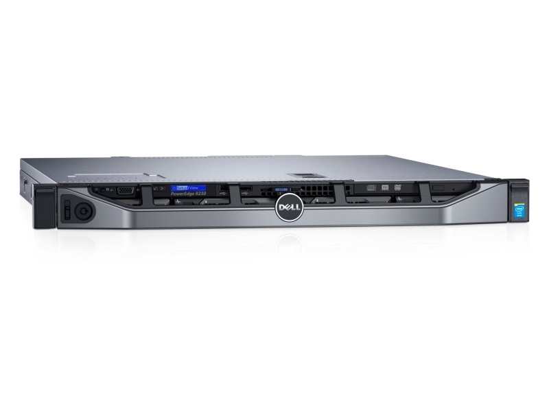 Dell PowerEdge R230 szerver E3-1220v6 3.0GHz 8GB 2x1TB S130 rack fotó, illusztráció : DPER230-79