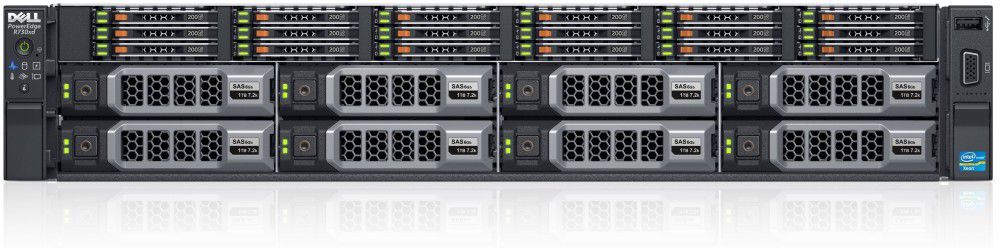 Dell PowerEdge R730 rack szerver 2x SCX E5-2620v3 2.4GHz 64GB 2x2TB H730 fotó, illusztráció : DPER730-1