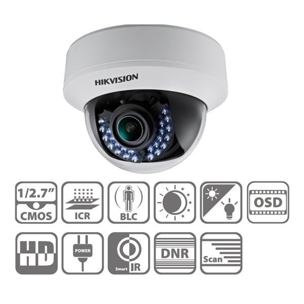 Dome HD-TVI kamera, kültéri, 1080P, 2,8-12mm, IR30m fotó, illusztráció : DS-2CE56D1T-AVFIR