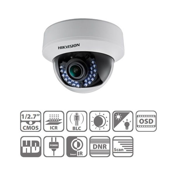 Dome HD-TVI kamera, kültéri, 1080P, 2,8-12mm, IR30m fotó, illusztráció : DS-2CE56D1T-VFIR