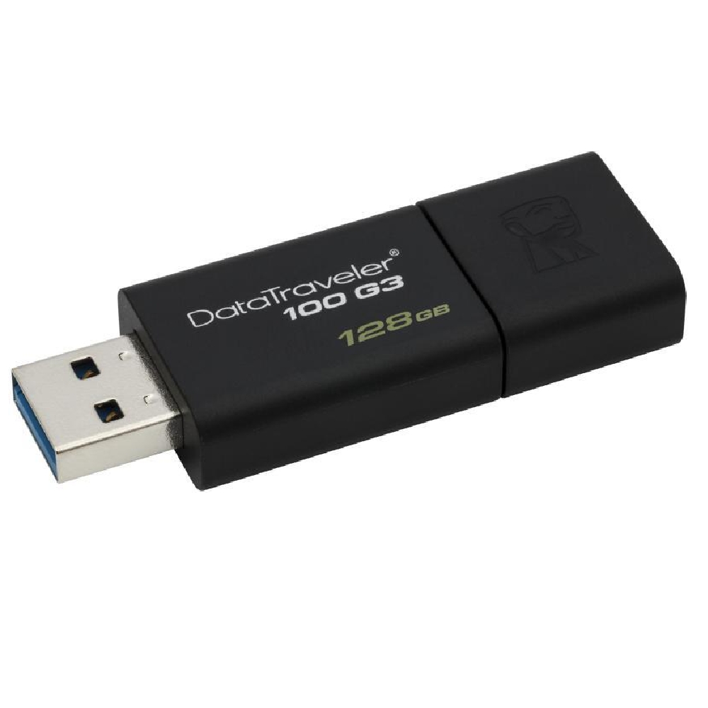 128GB Pendrive USB3.0 fekete Kingston DataTraveler 100 fotó, illusztráció : DT100G3_128GB