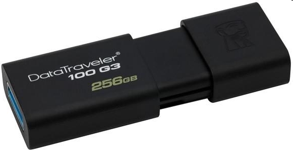 256GB PenDrive USB3.0 Fekete Kingston DT100G3/256GB Flash Drive fotó, illusztráció : DT100G3_256GB