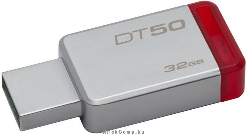 32GB PenDrive USB3.0 Ezüst-Piros Kingston DT50/32GB Flash Drive fotó, illusztráció : DT50_32GB