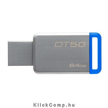 64GB PenDrive USB3.0 Ezüst-Kék Kingston DT50/64GB Flash Drive fotó, illusztráció : DT50_64GB