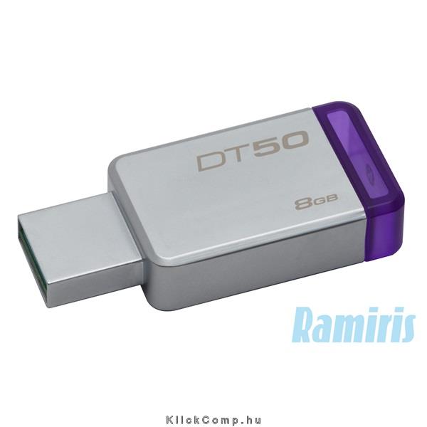 8GB PenDrive USB3.0 Ezüst-Lila Kingston DT50/8GB Flash Drive fotó, illusztráció : DT50_8GB