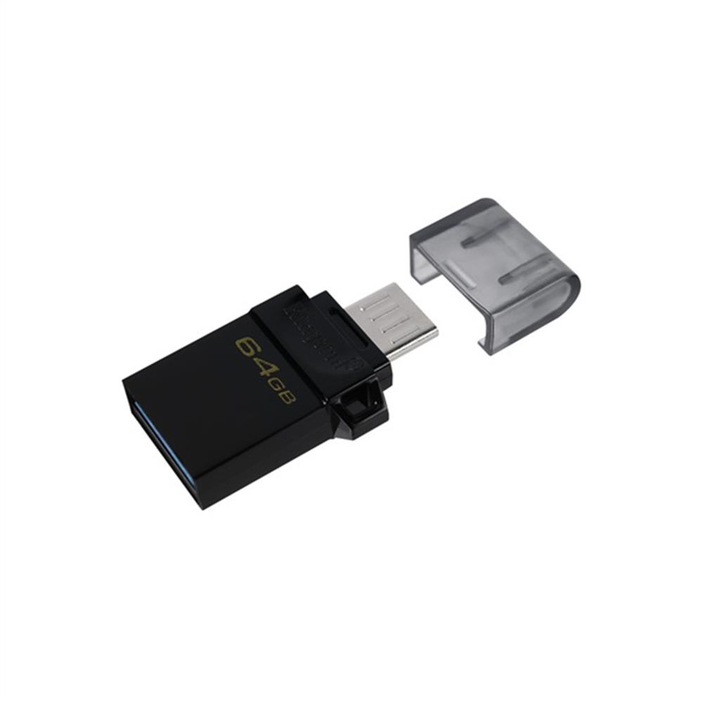 64GB PenDrive microUSB3.2 /USB3.2 A Fekete Kingston DTDUO3G2/64GB Flash Drive fotó, illusztráció : DTDUO3G2_64GB