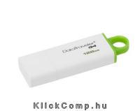 Akció 2016.10.10-ig  128GB PenDrive USB3.0 Zöld-Fehér KINGSTON DTIG4/128GB