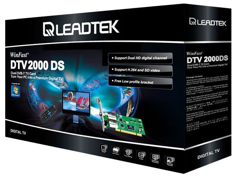 digitális TV tuner kártya egyszerre 2 digitális csatorna felvétele VISTA 32/64b fotó, illusztráció : DTV2000DS