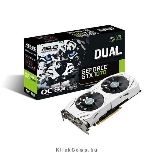 VGA GTX-1070-8GB PCI-Ex16x OC ASUS Videokártya fotó, illusztráció : DUAL-GTX1070-O8G