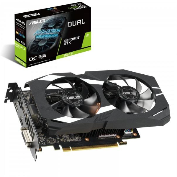 VGA DUAL-GTX1660TI-O6G 6GB DDR5 OC PCI-Ex16x Asus nVIDIA Videokártya fotó, illusztráció : DUAL-GTX1660TI-O6G
