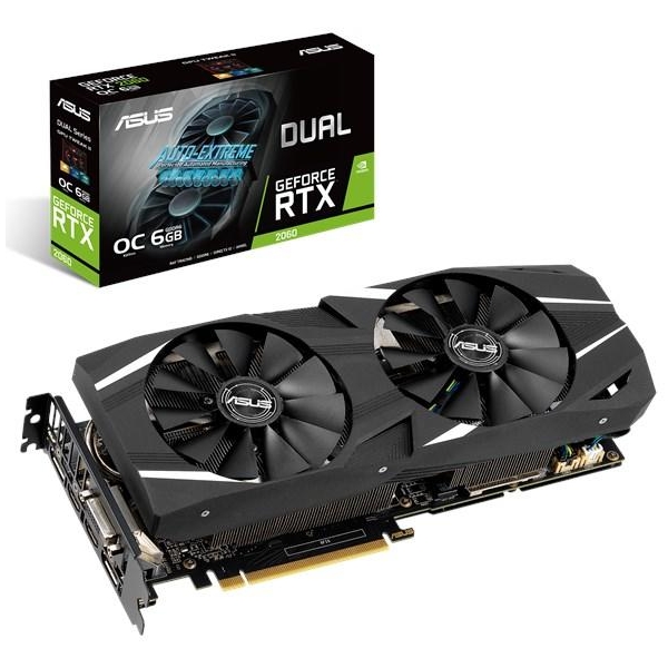 VGA DUAL-RTX2060-O6G 6GB DDR6 OC PCI-Ex16x Asus nVIDIA Videokártya fotó, illusztráció : DUAL-RTX2060-O6G