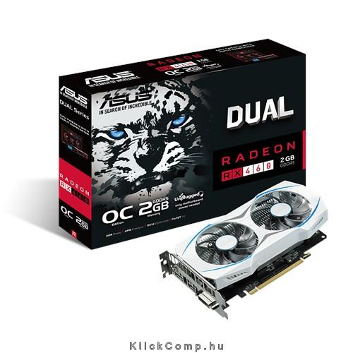 VGA RX-460-2GB PCI-Ex16x OC ASUS Videokártya fotó, illusztráció : DUAL-RX460-O2G