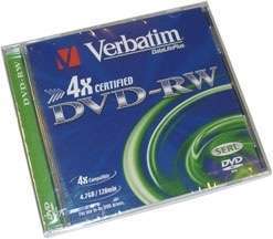 DVD DISK VERBATIM -RW 4,7GB 4X - Már nem forgalmazott termék fotó, illusztráció : DVDVU-4