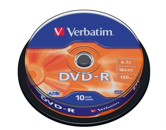 DVD DISK -R 4.7GB VERBATIM 16x 10db hengeren - Már nem forgalmazott termék fotó, illusztráció : DVDV-16B10
