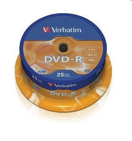 DVD DISK -R 4.7GB VERBATIM 16x 25db hengeren - Már nem forgalmazott termék fotó, illusztráció : DVDV-16B25