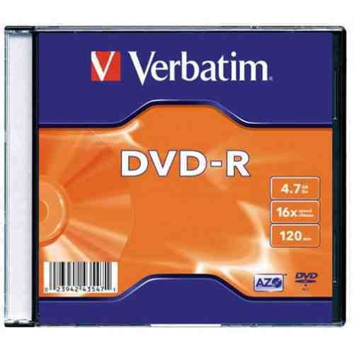 DVD DISK -R 4.7GB VERBATIM 16x vékony tok - Már nem forgalmazott termék fotó, illusztráció : DVDV-16V1