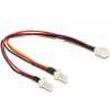 Kbel Molex 3 pin female - 2 x Molex 3 pin male (fan) 22cm            