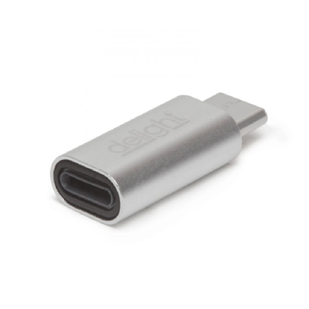 Adapter iPhone Lightning to USB Type-C ezüst Delight fotó, illusztráció : Delight-55448B