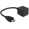 HDMI elosztó adapter 1x apa 2x anya HDMI High Speed Ethernettel Delock Delock-65226 Technikai adatok