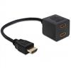 HDMI eloszt adapter 1x apa 2x anya HDMI High Speed Ethernettel Delock