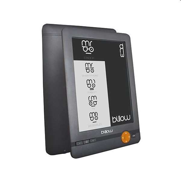 E-book olvasó 6  E-ink PVI 800*600 kép-audio lejászás 4GB memória microSD Feket fotó, illusztráció : E03E