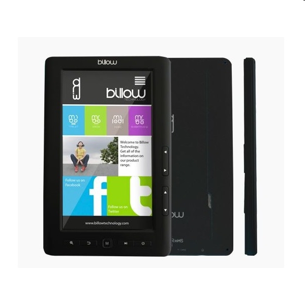 E-book olvasó 7  TFT 800*480 videó-kép-audio lejászás 4GB memória microSD Feket fotó, illusztráció : E2TB